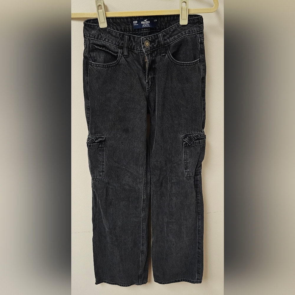 Hollister Low-Rise Baggy Faded Black Jeans